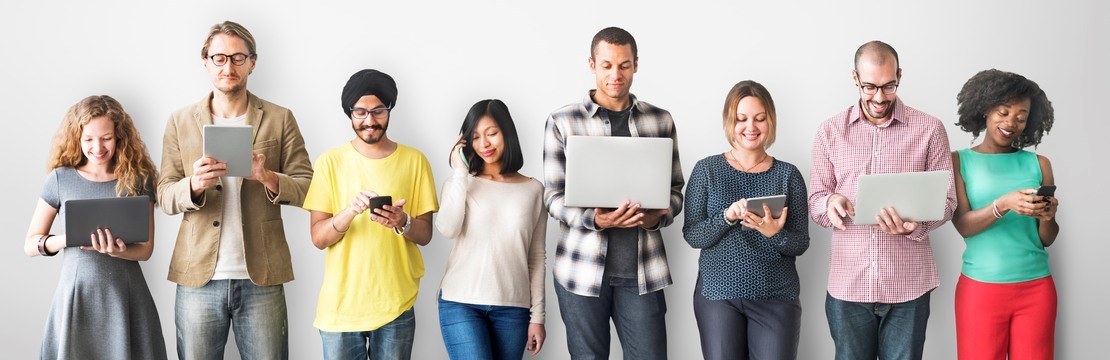 Group of People Connection Digital Device Concept
