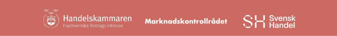 Logotyper för Handelskammaren, Marknadskontrollrådet och Svensk Handel.