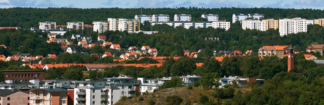 Vy över bostadsområdet Hisingen i Göteborg.