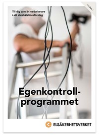 Omslagsbild till broschyr Egenkontrollprogrammet, till dig som är medarbetare i ett elinstallationsföretag.